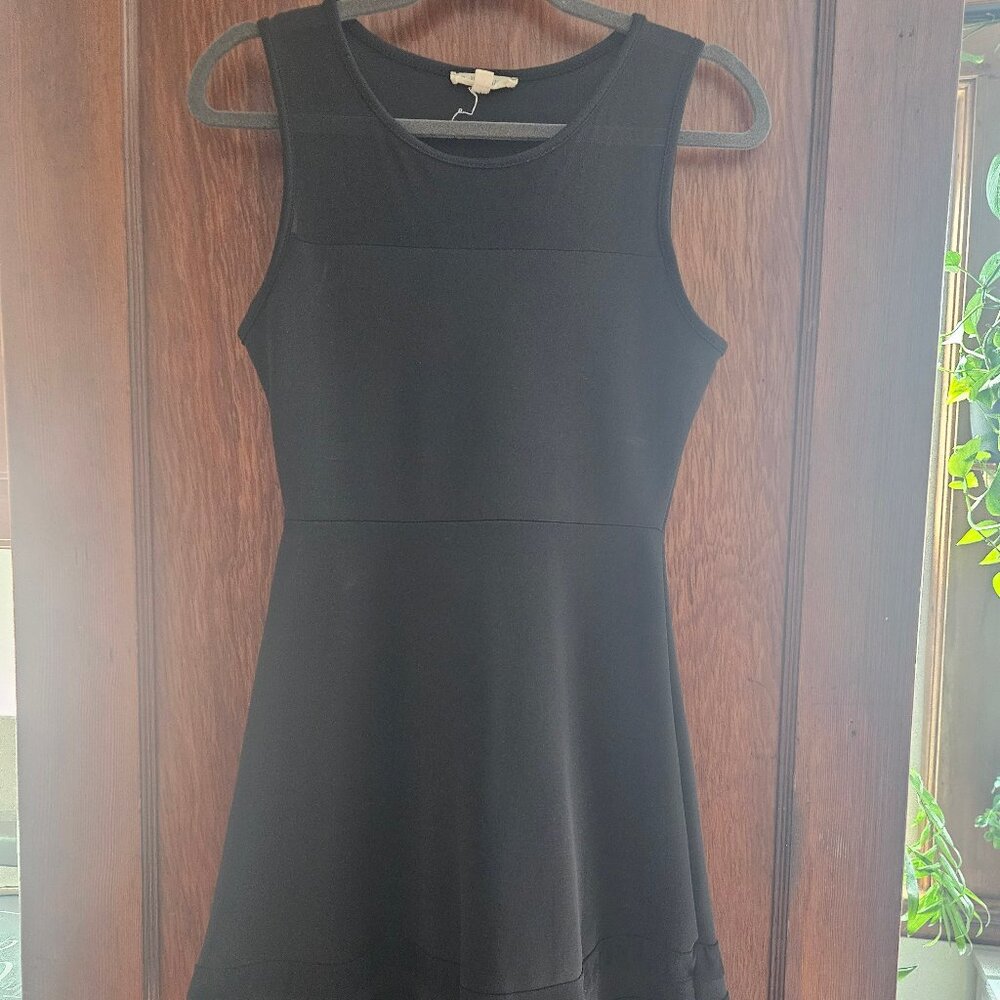 Rolla Coster Womens Sz M Black Fit And Flare Mesh Sleeveless Dress Stretch